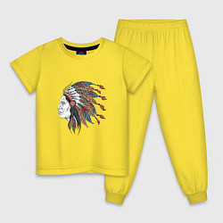Пижама хлопковая детская СТАРИК ИНДЕЕЦ, цвет: желтый