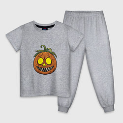 Пижама хлопковая детская Сумасшедший Хэллоуин, цвет: меланж