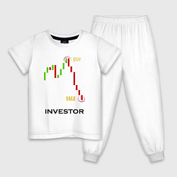 Пижама хлопковая детская Investor, цвет: белый