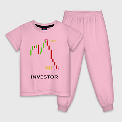 Пижама хлопковая детская Investor, цвет: светло-розовый