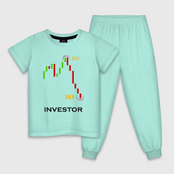 Пижама хлопковая детская Investor, цвет: мятный