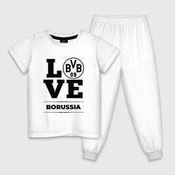 Пижама хлопковая детская Borussia Love Классика, цвет: белый