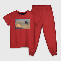 Пижама хлопковая детская U to Shirasagi Цапли и баклан, цвет: красный
