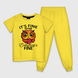 Пижама хлопковая детская В порядке, я в порядке, все в порядке сова, цвет: желтый
