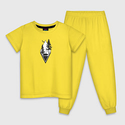 Пижама хлопковая детская Сова и медведь, цвет: желтый