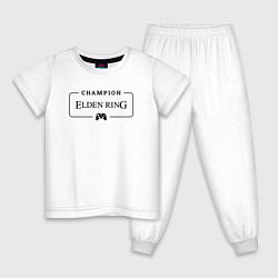 Пижама хлопковая детская Elden Ring Gaming Champion: рамка с лого и джойсти, цвет: белый