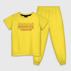 Пижама хлопковая детская STRANGER THINGS FLAME, цвет: желтый