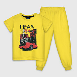 Пижама хлопковая детская Fear This футболка, цвет: желтый