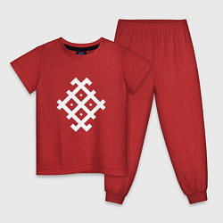 Пижама хлопковая детская Руна держава RUNES, цвет: красный