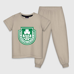 Пижама хлопковая детская Team - Celtics, цвет: миндальный