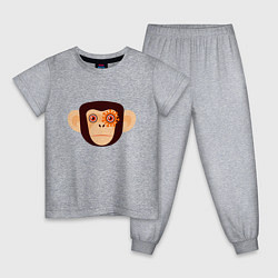 Пижама хлопковая детская Злая кибер обезьяна, цвет: меланж