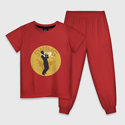 Пижама хлопковая детская Swing, цвет: красный