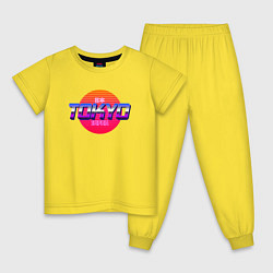 Пижама хлопковая детская Retrowave Tokyo, цвет: желтый