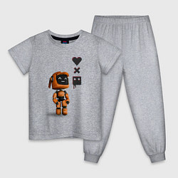 Пижама хлопковая детская Оранжевый робот с логотипом LDR, цвет: меланж