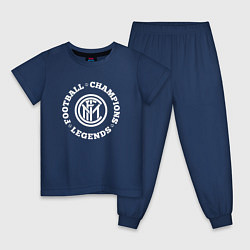 Пижама хлопковая детская Символ Inter и надпись Football Legends and Champi, цвет: тёмно-синий