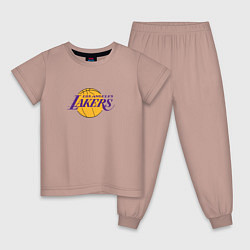 Пижама хлопковая детская Лос-Анджелес Лейкерс NBA, цвет: пыльно-розовый