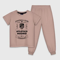 Пижама хлопковая детская Atletico Madrid: Football Club Number 1 Legendary, цвет: пыльно-розовый
