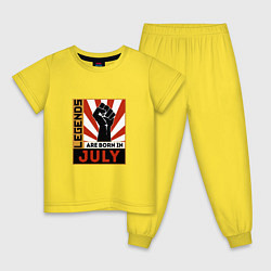 Пижама хлопковая детская Июль - Легенда, цвет: желтый