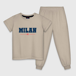 Пижама хлопковая детская Milan FC Classic, цвет: миндальный