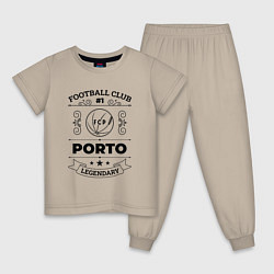 Пижама хлопковая детская Porto: Football Club Number 1 Legendary, цвет: миндальный
