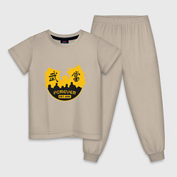 Пижама хлопковая детская Wu-Forever 1992, цвет: миндальный