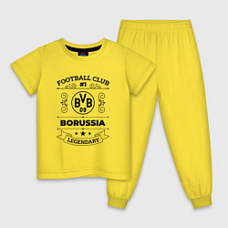 Пижама хлопковая детская Borussia: Football Club Number 1 Legendary, цвет: желтый