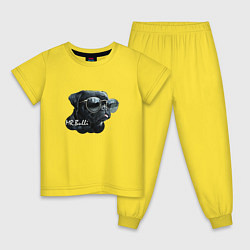 Пижама хлопковая детская Bulli Французский бульдог, цвет: желтый