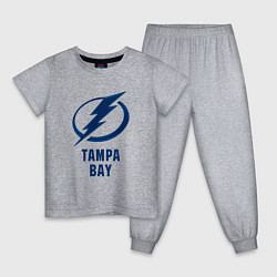 Пижама хлопковая детская Тампа-Бэй 3D Logo, цвет: меланж
