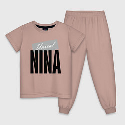 Пижама хлопковая детская Unreal Nina, цвет: пыльно-розовый