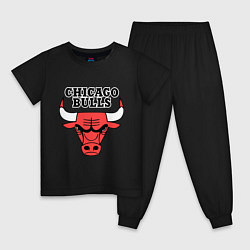 Пижама хлопковая детская Chicago Bulls, цвет: черный