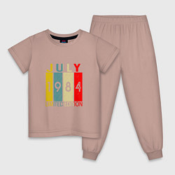 Пижама хлопковая детская 1984 - Июль, цвет: пыльно-розовый