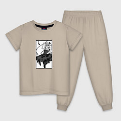 Пижама хлопковая детская Опасная Сюка - Игра Дарвина, цвет: миндальный