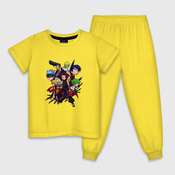 Пижама хлопковая детская Шаман кинг команда, цвет: желтый