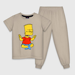 Детская пижама Барт Симпсон - сидит со скрещенными пальцами
