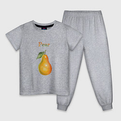 Пижама хлопковая детская Pear груша, цвет: меланж