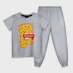 Пижама хлопковая детская Bart Simpson - Summer, цвет: меланж