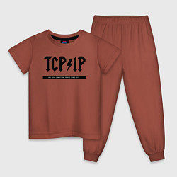 Пижама хлопковая детская TCPIP Connecting people since 1972, цвет: кирпичный