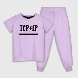 Пижама хлопковая детская TCPIP Connecting people since 1972, цвет: лаванда