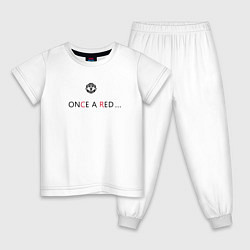 Пижама хлопковая детская Manchester United - Once A Red 202223, цвет: белый
