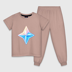 Пижама хлопковая детская Примогем - Геншин импакт, цвет: пыльно-розовый