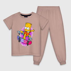 Детская пижама Барт Симпсон на скейтборде - Eat my shorts!