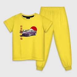 Пижама хлопковая детская Toyota Supra A80 Mk4 Japan Legend, цвет: желтый