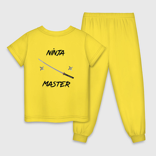 Детская пижама Ninja master катана с сюрикэнами / Желтый – фото 2