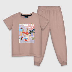 Пижама хлопковая детская Все супер питомцы DC Лига Суперпитомцы, цвет: пыльно-розовый