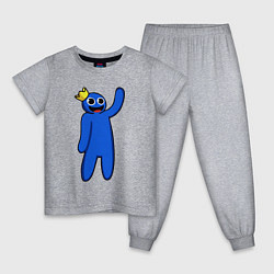 Пижама хлопковая детская Роблокс - Синий, цвет: меланж