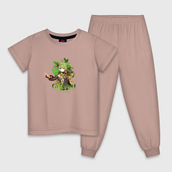 Пижама хлопковая детская Коллеи Стажёр Лесного дозора, цвет: пыльно-розовый
