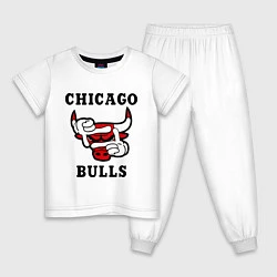Пижама хлопковая детская Chicago Bulls SWAG, цвет: белый