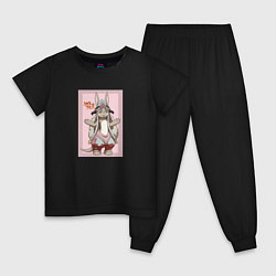 Пижама хлопковая детская Nanachi art, цвет: черный