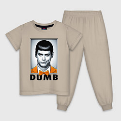 Пижама хлопковая детская Dumb Jim, цвет: миндальный