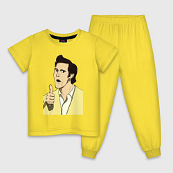 Пижама хлопковая детская Jim like, цвет: желтый